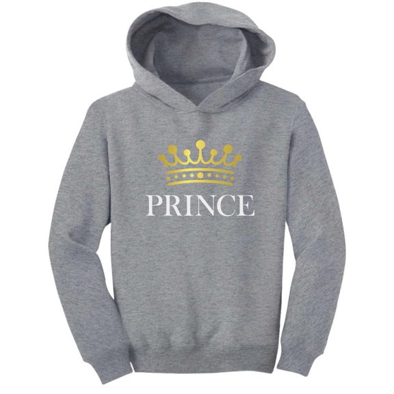 TeeStars - Prince Crown Gift for Son , Brother Little Boys Toddler Hoodie 5T Gray