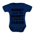 thumbnail image 1 of TeeStars Sorry Ladies My Daddy Is Definitely Taken Funny Unisex Baby Bodysuit - 6M Navy, Cute and Comfy Infant Romper, Ideal Baby Shower Gift, Humorous Newborn Outfit, Soft Cotton, 1 of 5