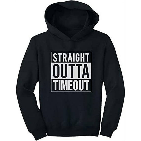 TeeStars - Straight Outta Timeout Funny Toddler Hoodie 2T Black