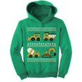 thumbnail image 1 of TeeStars - Tractors & Bulldozers Ugly Christmas Sweater Toddler Hoodie 2T Green, 1 of 5