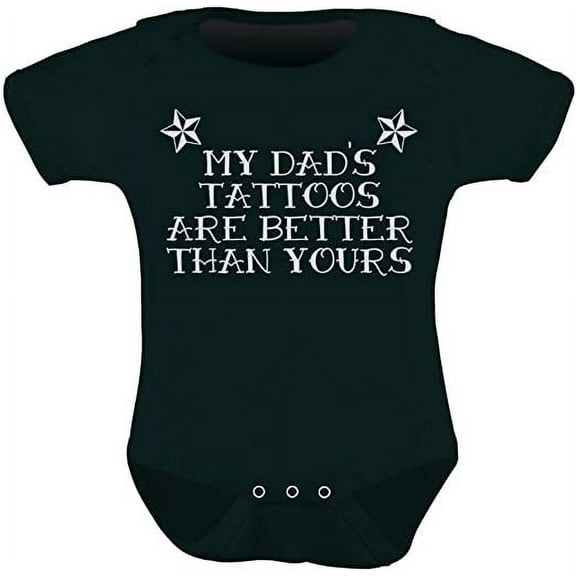 TeeStars Unisex Baby Bodysuit - "My Dad's Tattoos Are Better Than Yours" - Funny Father's Day Gift for New Dads - Cute and Comfortable Infant Romper - Wow Pink - Unique Baby Shower Gift Idea