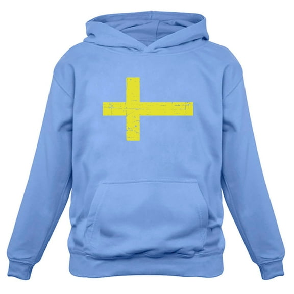 TeeStars - Vintage Sweden Flag Retro Style Swedish Women Hoodie Large California Blue