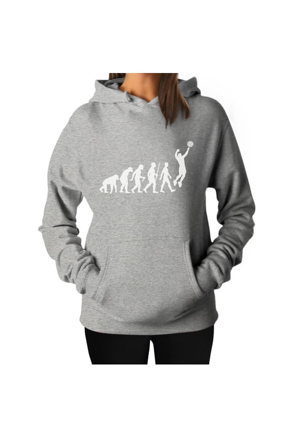 TeeStars - Volleyball Evolution - Gift for Volleyball Player Women Hoodie Small Gray