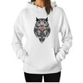 thumbnail image 1 of TeeStars Women's - Diamond Owl Hoodie Medium White, 1 of 5