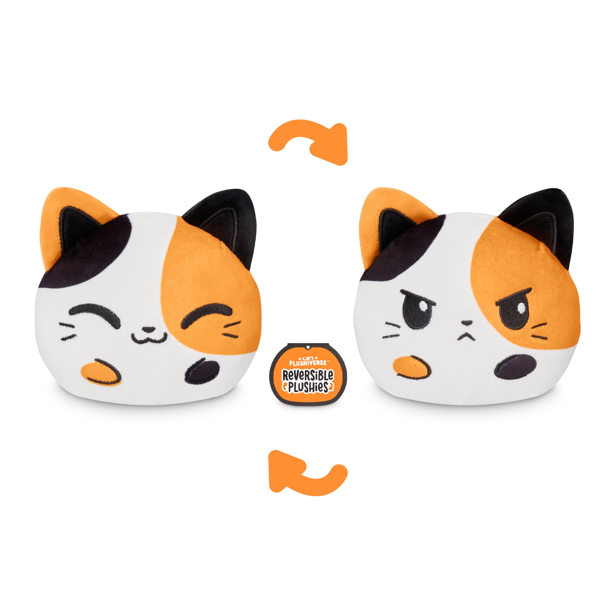 TeeTurtle Calico Cat 4 Inch Reversible Plush Toy