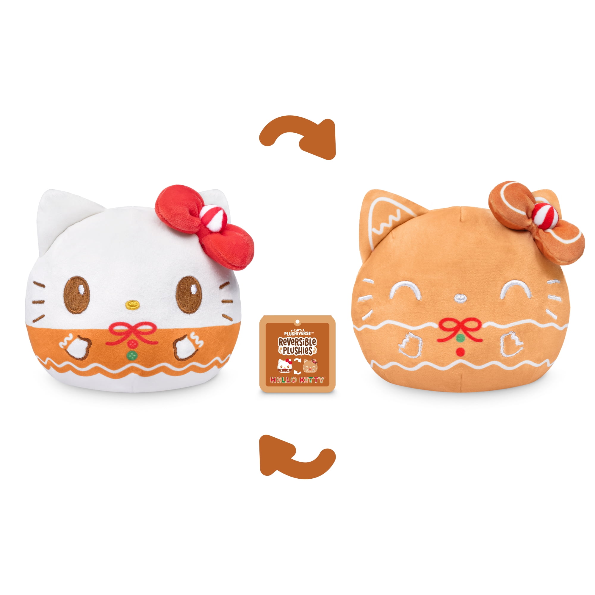 TeeTurtle Sanrio Gingerbread Hello Kitty 4 Inch Reversible Plush