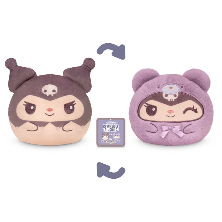 TeeTurtle Sanrio Teddy Bear Kuromi 6 Inch Reversible Plush Toy