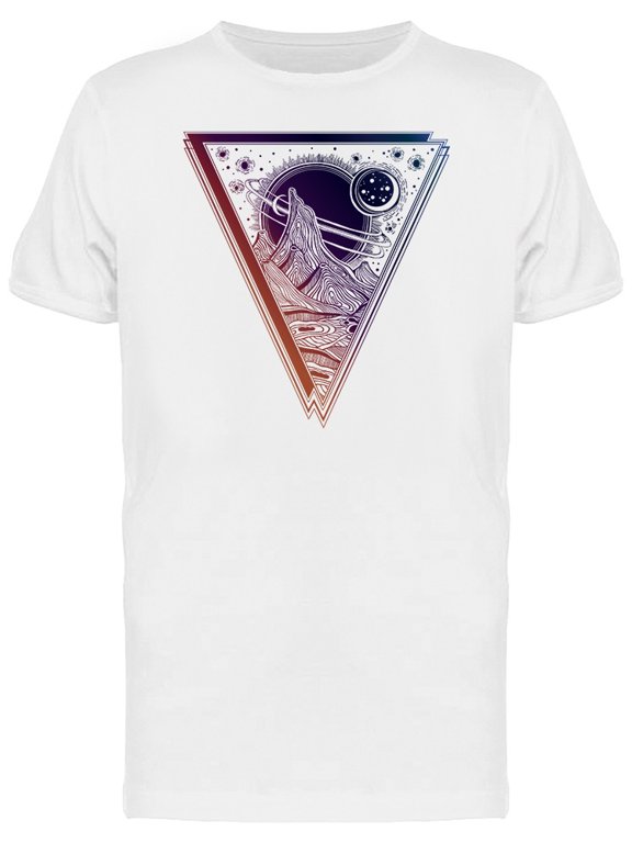 Mens Graphic Tee - Alien Landscape With Mountains - Regular Fit 100% Cotton