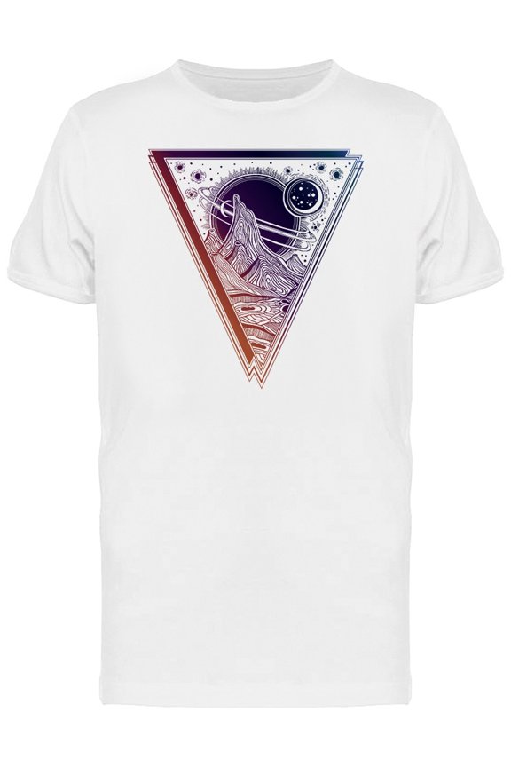Mens Graphic Tee - Alien Landscape With Mountains - Regular Fit 100% Cotton