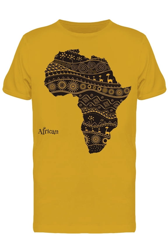 Mens Graphic Tee - Tribal Map Of Africa - Regular Fit 100% Cotton