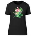 thumbnail image 1 of Teeblox Womens Graphic Tee - Tropical Birds Set Of Flamingo - Regular Fit 100% Cotton, 1 of 2