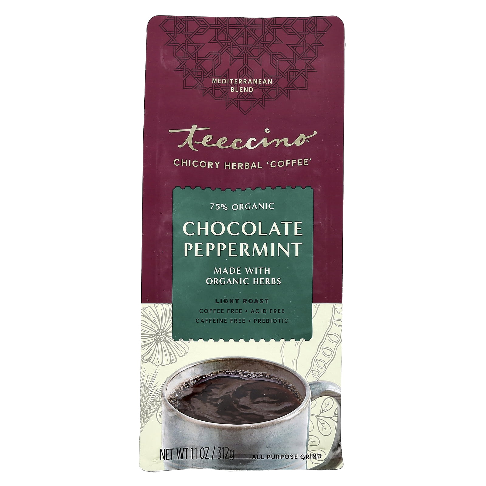 Teeccino Chicory Herbal 'Coffee' - Chocolate Mint 11 oz Pkg