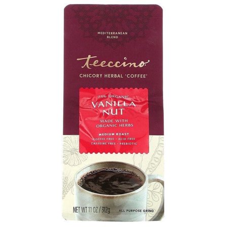 Teeccino, Chicory Herbal Coffee, Vanilla Nut, Medium Roast, Caffeine Free , 11 oz Pack of 2