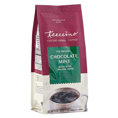 Teeccino Mediterranean Herbal Coffee Alternative Chocolate Mint -- 11 oz Pack of 4