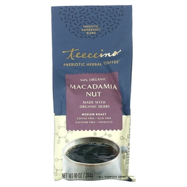 Teeccino Prebiotic Herbal 'Coffee', Macadamia Nut, Medium Roast, Caffeine Free, 10 oz (284 g)