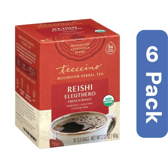 Teeccino Tea Reishi Eleuthe Mushroom (Pack of 6)