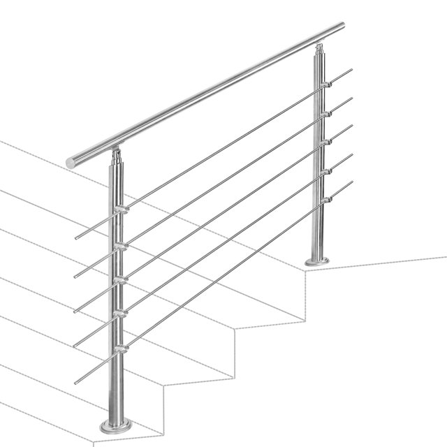 Teedor Handrails for Outdoor Steps, Stair Handrail Fits 6 to 7 Steps, Metal Handrails Outdoor