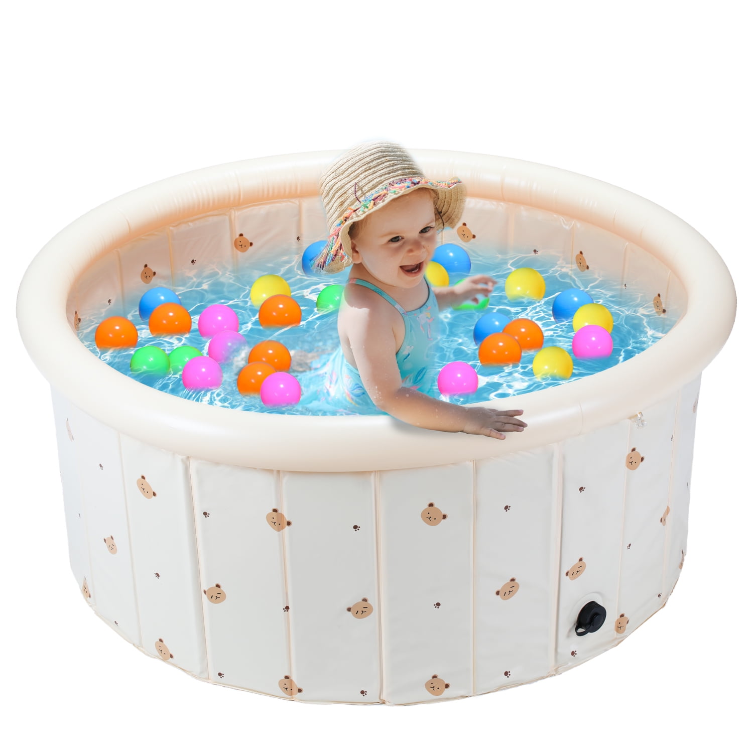 Teedor Inflatable Kiddie Pool Kids 200 Balls Pit, 39.4"x15.7" Swimming Pool for Kids
