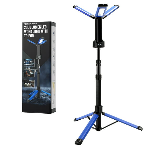 Teedor LED Work Light, Rechargeable Work Light with Tripod 2000 Lumens for Workshop Indoor Outdoor