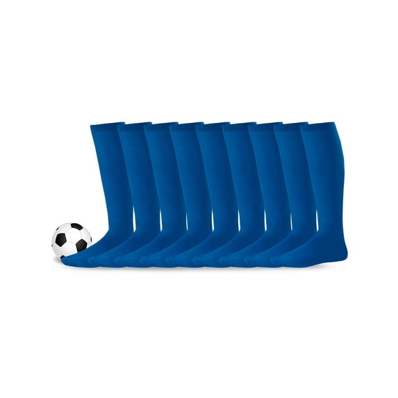 Teehee Acrylic Unisex Soccer Sports Team Cushion Socks 9 Pack (Youth (5-7), Royal Blue)