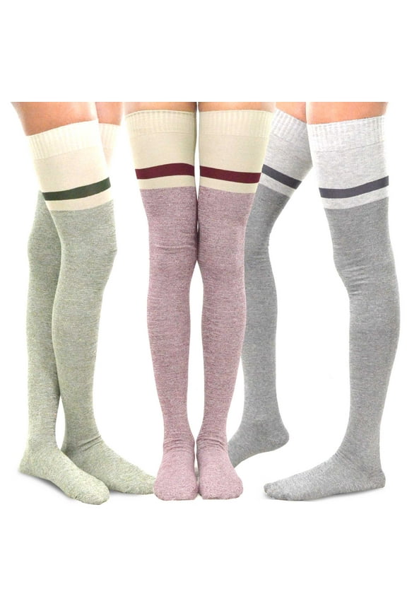 Teehee Women's Extra Long Fashion Thigh High Socks Over the Knee High Boot Socks