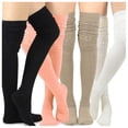 thumbnail image 1 of Teehee Women's Extra Long Fashion Thigh High Socks Over the Knee High Boot Socks, 1 of 10