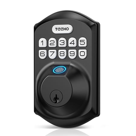 Teeho Smart Electronic Deadbolt Door Lock, Keyless Entry, Fingerprint, Keypad Code, Auto Lock, Anti-Peeking, Easy