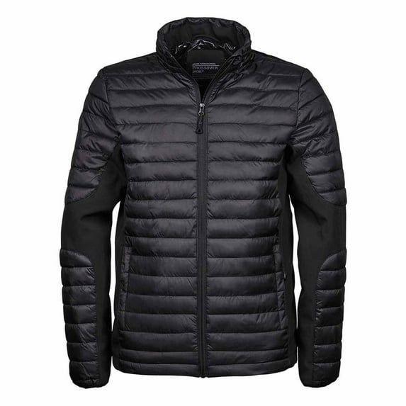 Teejays Mens Padded Full Zip Crossover Jacket