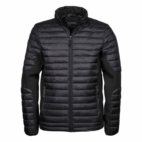 Teejays Mens Padded Full Zip Crossover Jacket