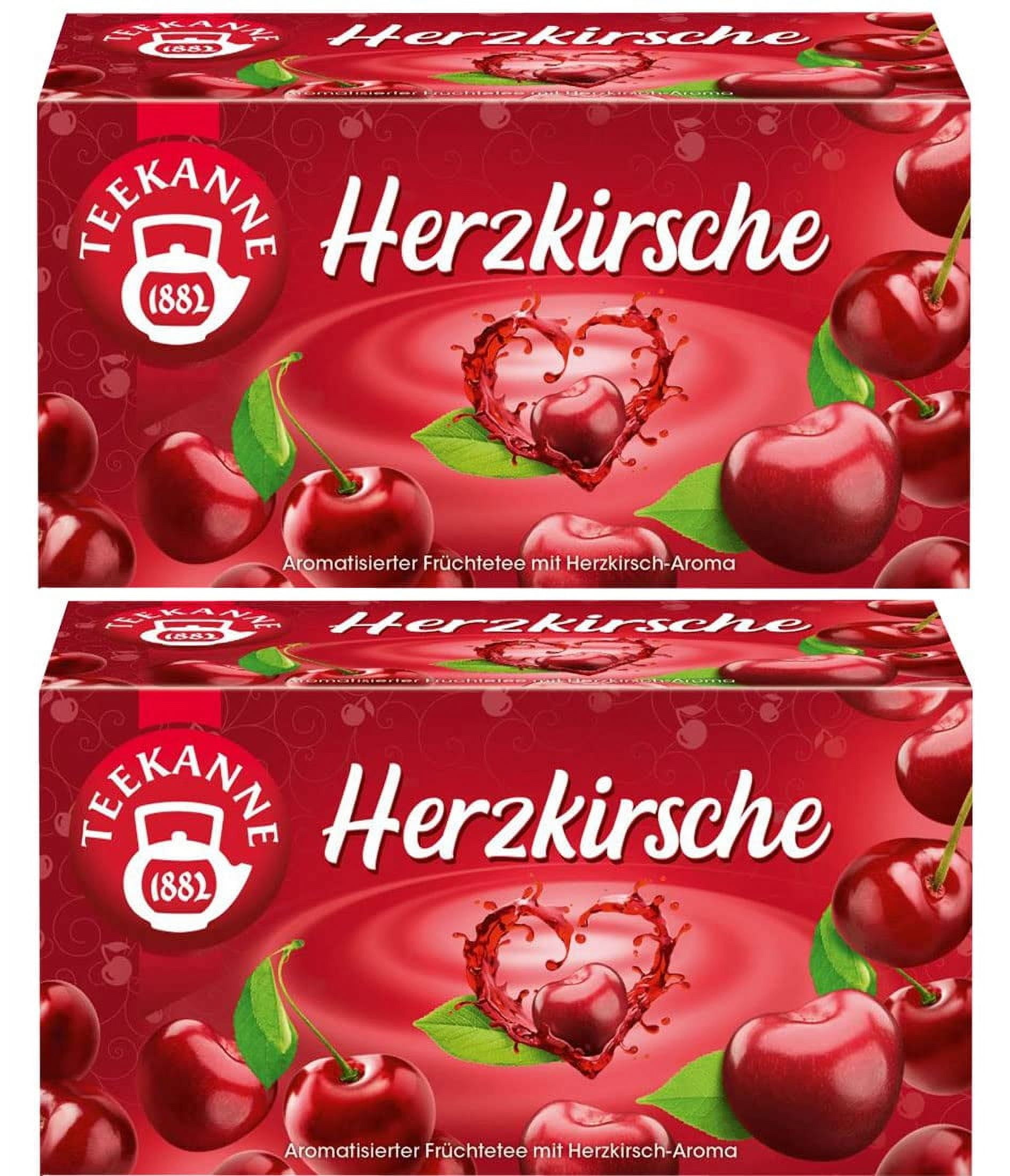 Teekanne - 2x Herzkirsche (Heart Cherry) Tea Bags 60g (Each Box is 20 Tea Bags)