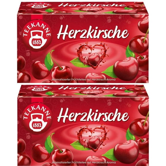 Teekanne - 2x Herzkirsche (Heart Cherry) Tea Bags 60g (Each Box is 20 Tea Bags)