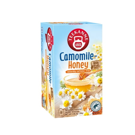 Teekanne Camomile Honey Tea Herbal Tea Caffeine Free Naturally Flavored Classic Herbal Tea with 20 Individually Wrapped Tea Bags Per Box Soothing Delicious Beverage