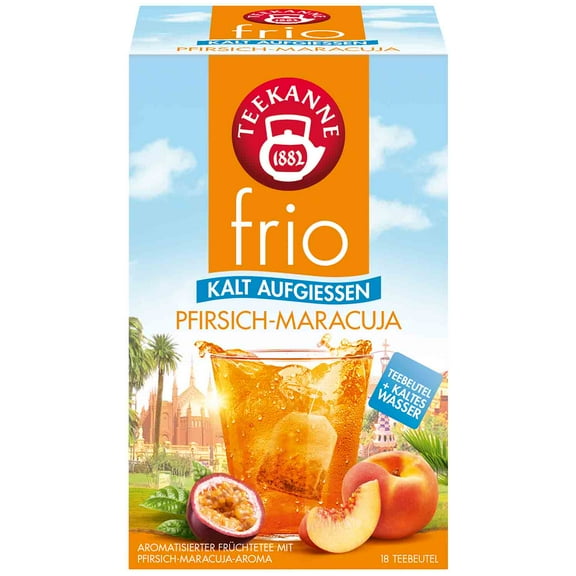 Teekanne Ice tea cold brew Frio: PEACH PASSIONFRUIT -18 tea bags-