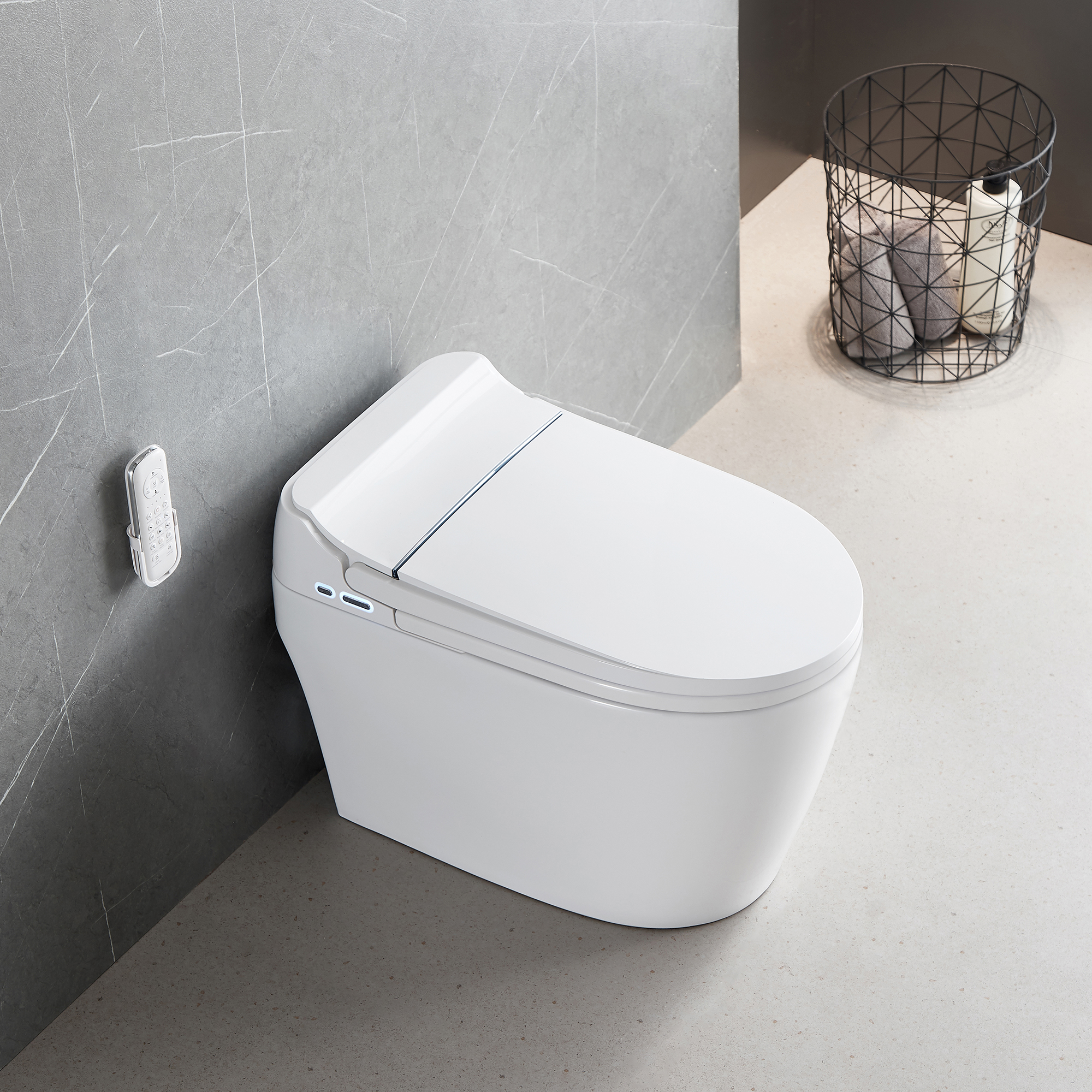 Teekyooly 2023 one-piece Smart Toilet with Advance Bidet And Soft Closing Seat, Auto Dual Flush, Heated Seat, Warm Water and Dry - image 1 of 11