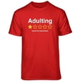 thumbnail image 1 of Teelocity Adulting Rating Graphic T-Shirt (Large - Standard Fit, Red), 1 of 4