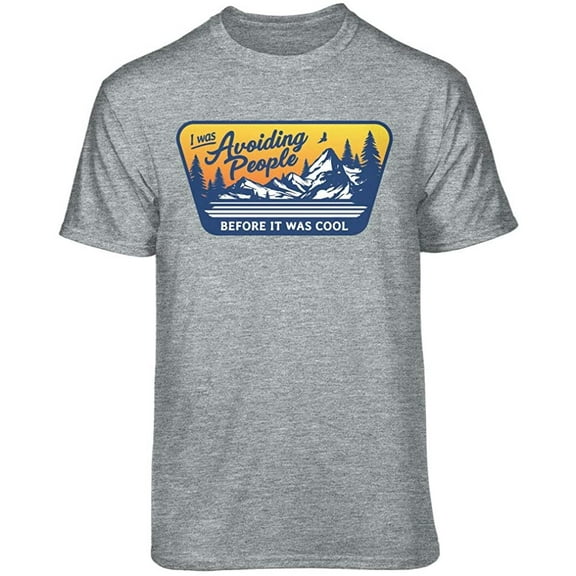 Teelocity Avoiding People Before it was Cool Graphic T-Shirt (Medium - Standard Fit, Athletic Heather)