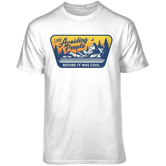 Teelocity Avoiding People Before it was Cool Graphic T-Shirt (Small - Standard Fit, White)