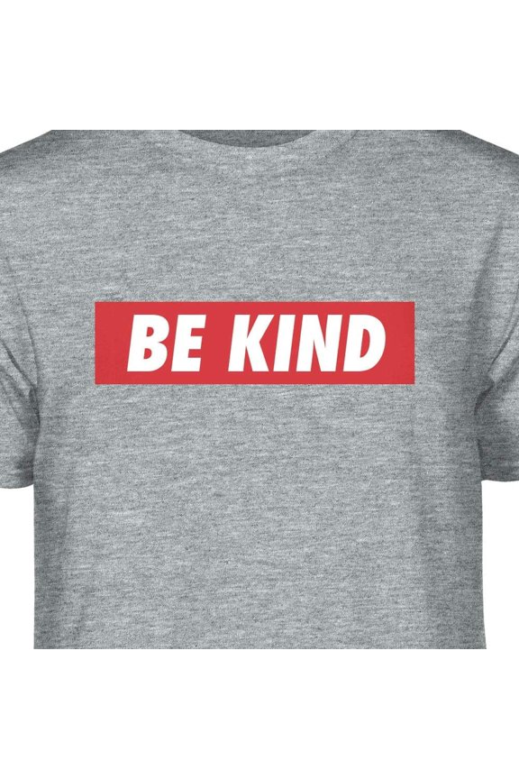 Be Kind Red Bar Graphic T-Shirt (Medium - Standard Fit, Athletic Heather)