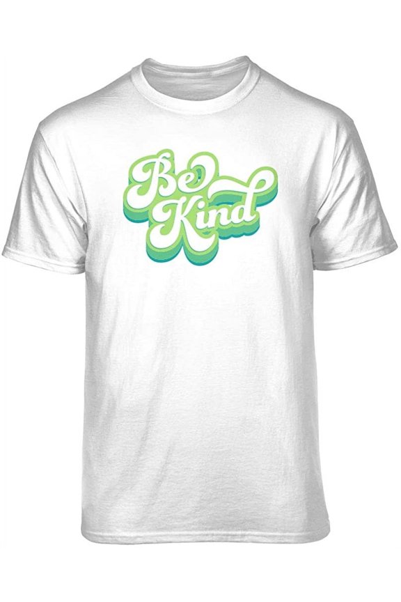 Be Kind Retro Graphic T-Shirt (Medium - Standard Fit, White Green Art)