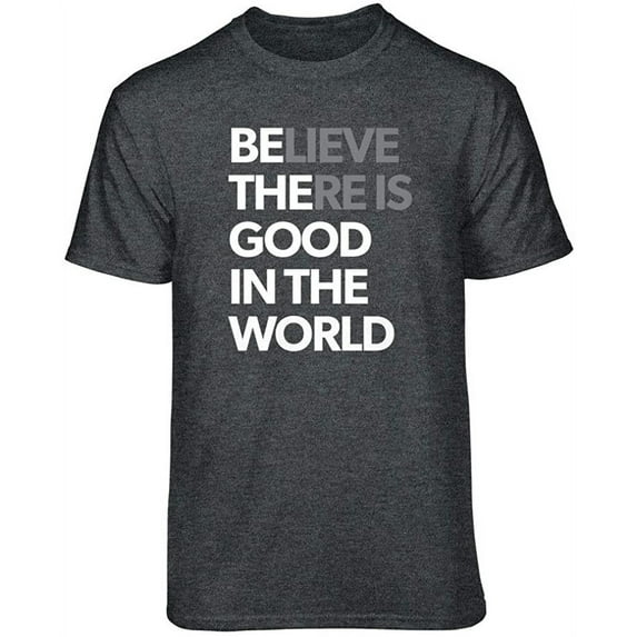 Teelocity Be The Good Graphic T-Shirt (3XL - Standard Fit, Charcoal Heather)