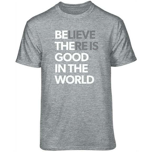 Teelocity Be The Good Graphic T-Shirt (Small - Standard Fit, Athletic Heather)