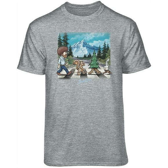 Teelocity Bob Ross Abby Road Athletic Heather Short Sleeve Graphic Tee