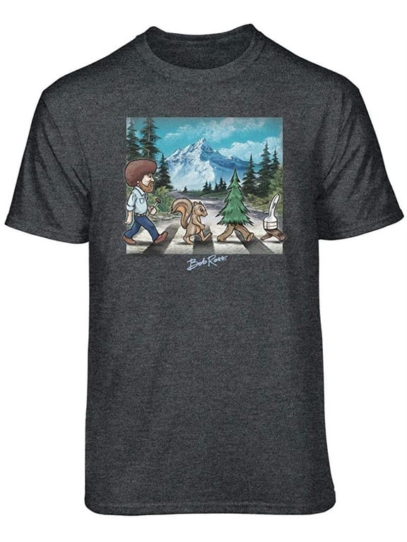 Bob Ross Abby Road Charcoal Heather Short Sleeve Graphic Tee