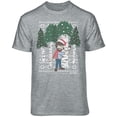 thumbnail image 1 of Teelocity Bob Ross Christmas Tree Hug Graphic T-Shirt (Athletic Dark Green Trees, Medium), 1 of 3