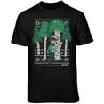 thumbnail image 1 of Teelocity Bob Ross Christmas Tree Hugger Black Short Sleeve Graphic Tee, 1 of 3