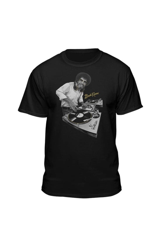 Bob Ross DJ Bob Black Short Sleeve Graphic Tee