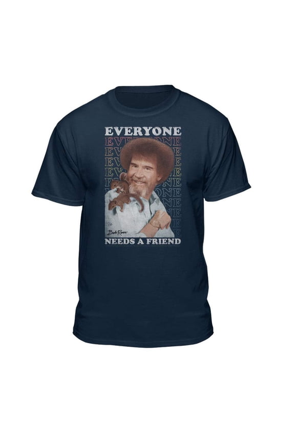 Bob Ross Everyone Needs a Friend Navy Short Sleeve Graphic Tee