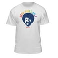 thumbnail image 1 of Teelocity Bob Ross Good Vibes Only Rainbow Graphic White Short Sleeve Graphic Tee, 1 of 4
