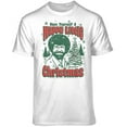 thumbnail image 1 of Teelocity Bob Ross Happy Little Christmas White Short Sleeve Graphic Tee, 1 of 4