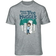 Teelocity Bob Ross Happy Little Tree Hugger Athletic Heather Short Sleeve Graphic Tee